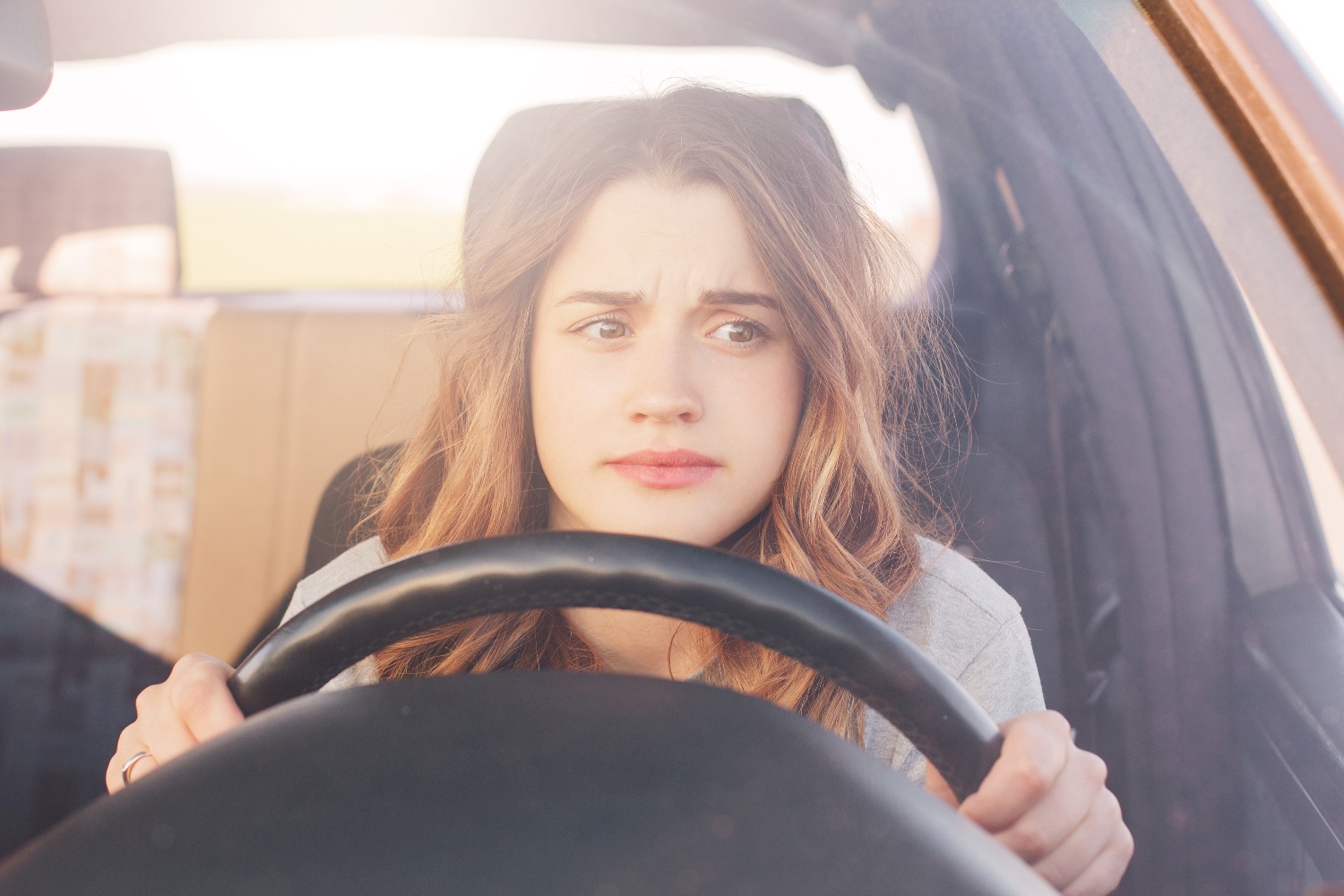 driver nervous behind the wheel